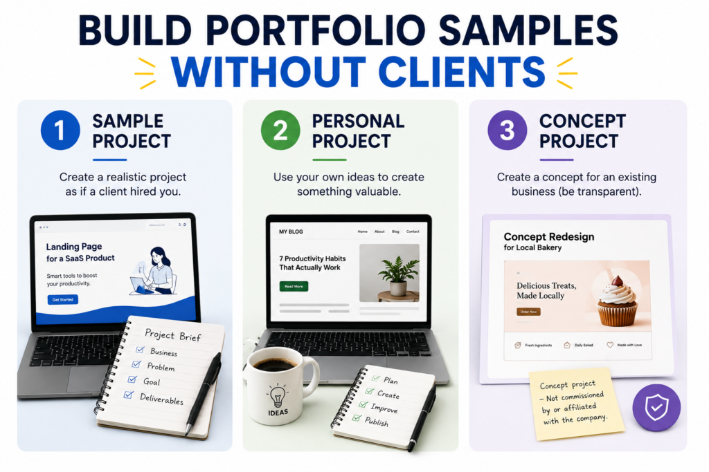How to create freelance portfolio samples without clients