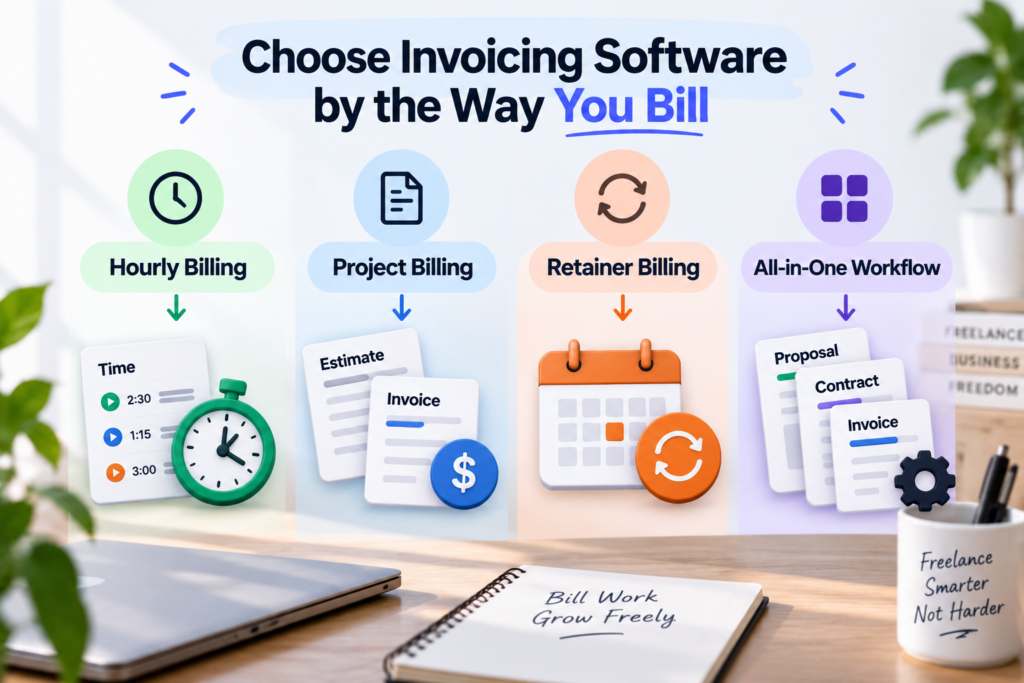 How freelancers should choose invoicing software by billing model