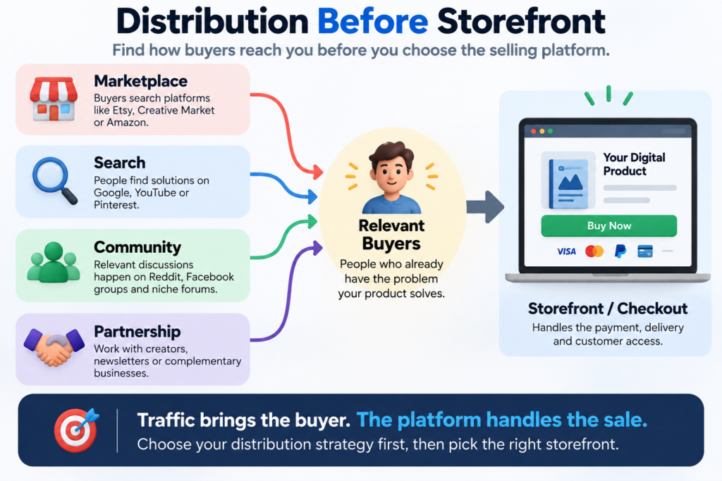 Choose digital product distribution before choosing a storefront