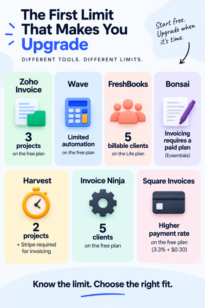 Upgrade limits of invoicing software for freelancers